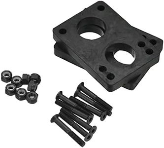 PATIKIL Skateboard Riser Pads Screws Set, 2 Pack 10mm Longboard Shock Rise Pad with Mounting Screws Nuts Hardware Repair Kit for Cruiser, Black