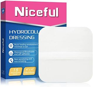 hydrocolloid Bandages, Hydrocolloid Wound Dressing,Sterile Wound Dressing hydrocolloid Patch Bandaid (4"x 4" (15 Dressings))