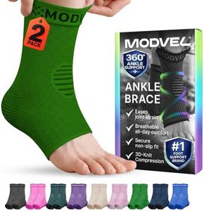 Modvel Foot & Ankle Brace Socks for Sprained Ankle Compression Sleeve - Ankle Support for Women & Men - Tendonitis & Arthritis Ankle Brace Sports Running, Torn Ligaments & Women Stabilizing Ankle Wrap