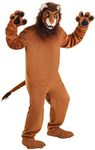 elope Adult Cartoon Lion Mouth Mover Mascot Costume - Jumpsuit, Mask, Mitts, Slippers, Officially Licensed