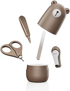 Set Manucure Bébé par Kit 4-en-1 avec Étui, Coupe-Ongles, Ciseaux, Lime et Pince à Épiler | Kit Soins des Ongles Bébés et Jeunes Enfants