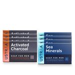 Ustraa Deo Soap For Men With Sea Minerals - 8 x 100 GM (Pack of 8) | Fresh Aquatic Fragrance | Deodorizing Soap With Sea Minerals | Rich & Intense Foam | For all skin types