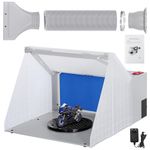 NArra Portable Airbrush Spray Booth, Compact Paint Sprayer Box Kit with 3 LED Lightings, Powerful Exhaust Fan, Long Exhaust Extension Hose, Space Work Area for Painting Model DIY Hobby Arts Craft