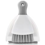 Dust pan Broom Brush Dustpan - Dustpan and Brush Set,Mini dust Pans with Brush,Dust Pan and Brush Set for Table, Key Board, Cat, Dog and Other Pets, Dust Pan Brush Nesting Tiny Cleaning Broom（Gray）