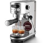 Neretva Espresso Machines 20 Bar, Super Compact Espresso Maker with LED Display & Milk Frother for Home Barista Stainless Steel Professional Expresso Coffee Machine Espresso Latte and Cappuccino Maker