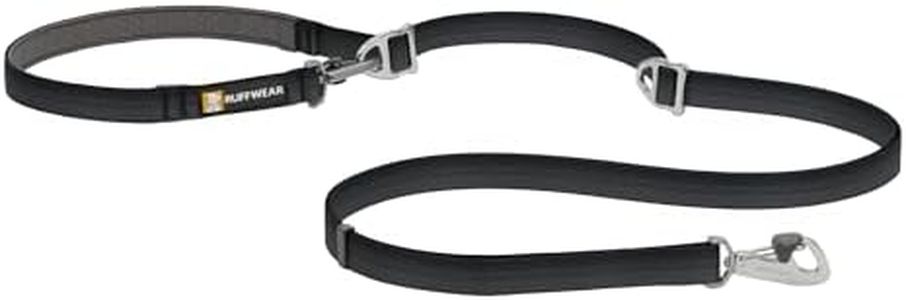 RUFFWEAR Leash, Switchbak, Hundeleine mit Verstellbarer Länge und 2 Verschlussclips, über der Schulter, in der Hand, Koppler, doppelt geklippt, Einheitsgröße, Basalt Grey
