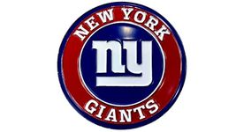 New York Giants NFL Metal 3D Team Emblem by FANMATS – All Weather Decal for Indoor/Outdoor Use - Easy Peel & Stick Installation on Vehicle, Cooler, Locker, Tool Chest – Unique Gift for Football Fan