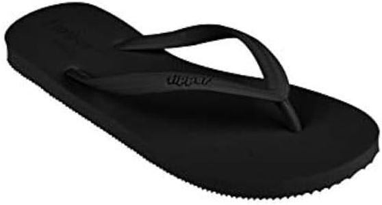 Fipper Women's Rubber Thongs, Black, 8 US