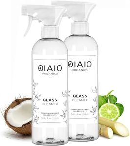 OIAIO Non-Toxic Glass Cleaner - Natural Organic Ingredients that Truly Perform - 2 PACK (48oz) - Light Coconut & Bergamot Scent