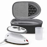 The Quilted Bear Premium Mini Steam Iron - Travel Iron Steam Mini for Effortless Quilting, Crafting, and Wrinkle-Free Clothing - Holiday & Travel Essentials with Hardshell Case & Rest (Black) (V2)