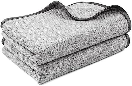 AIDEA Professional Microfiber Drying Towel-2PK, Premium Car Drying Towel with Silk Edge, Super Absorbent & Scratch-Free, Drying Towel for Cars, SUVs, RVs, Trucks, and Boats Gifts (30" ×22")