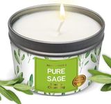 Magnificent 101 Long Lasting Pure Sage Smudge Candle | 6 Oz - 35 Hour Burn Time | Soy Wax Candle for House Energy Cleansing, Aromatherapy & Manifestation