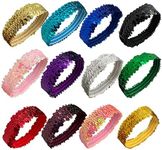 WEBGGER 12 Pack Sequin Headbands Elastic Stretch Sparkly Fashion Headband for Teens Girls Women Hairband Sport Head Band Party Favors Muticolored