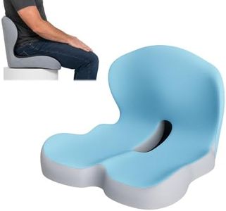 GueYi Orthopedic Seat Cushion – L-Shaped Lumbar Support Memory Foam Comfort for Long Sitting, Ergonomic Support for Office Chair, Wheelchair, Car & Travel (1, Blue)