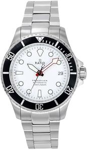 RATIO FreeDiver Sapphire Crystal Diver Watch Japanese Automatic Dive Watch 200m Water Resistant Diving Watch (White)