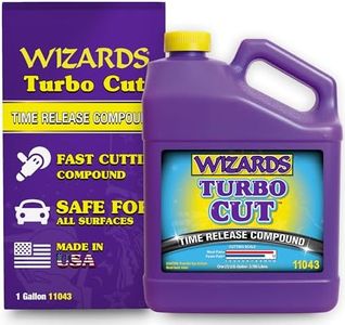 Wizards Turbo Cut Compound - Removes 1200 to 1500 Scratches - Renews, Restores and Fast Cuts Dead and Faded Paints, Gelcoat and Fiberglass - Water Based Car Scratch Remover - 1 Gallon