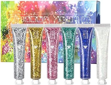 RoseFlower 6 Colours Face Body Glitter Gel, 6Pcs Holographic Mermaid Sequins Glitter Shiny Flakes Glitter Face and Body Gel, Sparkling Festival Party Glitter for Face Body Eye Hair Nail Makeup Art