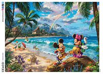 Ceaco - Thomas Kinkade - Disney Dreams Collection - Mickey and Minnie in Hawaii - Oversized 300 Piece Jigsaw Puzzle