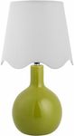 BoutiqueRugs Atenxoxola Bohemian Ceramic Bedside Table Lamp for Bedroom Nightstand - End Side Lighting for Living Room - Shade Rattan - White, Green, Sage, Olive, Tan - 15" H