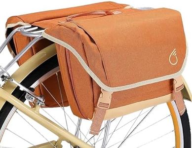 sixthreezero Dual Sided Bike Bag for Rear Rack, Waterproof Universal Bicycle Double Pannier Storage Bags, Cargo Trunk with Carry Handle, Orange