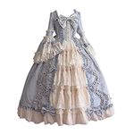 Womens Victorian French Lolita Dress Rococo Ball Gown Vintage Bowknot Ruffles Princess Cosplay Dress for Teen Girls/Halloween Costume Outfits Fancy Dresses/Shipping 7 Days Sky Blue