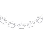 Ginger Ray Silver Glitter Crown Shaped Bunting Banner Party Backdrop - Princess Perfection