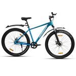 ROADGIANT Convict 24T Kids | MTB | Aluminum Alloy Frame | Dual Disc Brakes | Single Speed | Front Suspension | Unisex| All-Terrain for Ages Up to 14 Years, (Blue)
