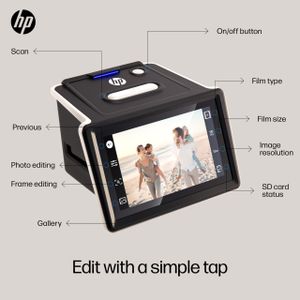 HP FilmScan Touch Screen Photo Scanner – High-Resolution Film Digitizer
