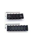 TRIROCK 2-Pack Universal 5 Slots(2.2 Inch) & 7 slots(2.95 Inch) picatinny rail section with dual interface compatible of both KeyMod and M-LOK handguard rail system- Black