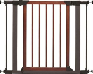 MidWest Homes for Pets Cancelletto in acciaio con telaio in grafite testurizzata e porta in legno, 73,66 x 71,12-96,52 cm (A x L), modello 2929SG-WD