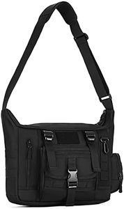 HUNTVP Sac Bandoulière Homme Tactique Sacs Bandoulière Travail Militaire Sac d’Epaule Femme pour Ordinateur Portable Randonnée Camping Cyclisme Voyage Escalade Chasse Trekking (Noir)