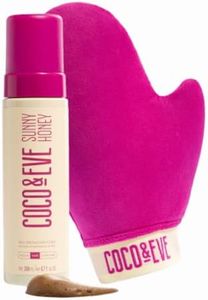 Coco & Eve Self Tanner Mousse Kit - Bronzing Foam, Tanning Mitt - Medium