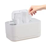 Baby Wipes Warmer, Wet Wipes Dispenser Box with Night Light, 3 Levels of Temperature Adjustment 55℃/60℃/65℃, Large Capacity Wet Wipe Dispenser for Home, White