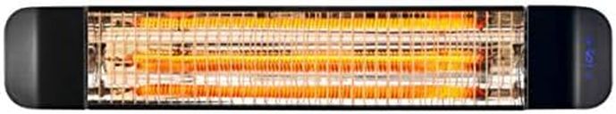 Devola Electric Infrared Patio Heater Wall Mounted 2400W | IP65 Waterproof | WiFi Enabled Radiant Low Energy Heater for Garden | Outdoor & Indoor | 24Hr Timer | LED Display, Remote Control (DVPH2400B)