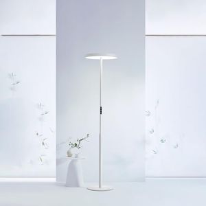 Modern Floor Lamp, Natural 10 AM Daylight Full Spectrum Standing Light for Bedroom Living Room Office, Double-Sided Illumination, Dual-Light Design, 7200LM, 4000K, White Floor Lamp, 36000+H Lifetime