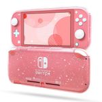 FIWWAT Switch Lite Case Protective Case for Switch Lite, Soft Lite Cover Compatible with Switch Lite TPU Cover with 2 x Thumb Grip Caps Carry Travel Case for Boys Girls, Crystal Glitter