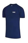 TCA Superknit Seamless Gym, Running, Workout Top for Men - Gym Tops for Men, Gym T Shirts Men, Running Top Men - Blueprint, S