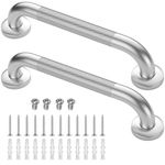 2 Pack 12 Inch Grab Bars for Bathtubs and Showers, Anti Slip Shower Grab Bars Stainless Steel Shower Handle Toilet Handicap Elderly Senior Assist Bathroom Saft Handle