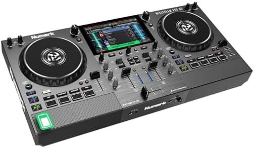 Numark Mixstream Pro Go Tragbarer DJ-Controller mit Akku, Mixer mit Stem-Trennung, Lautsprecher, WLAN-Streaming, Touchscreen, kompatibel mit Serato DJ