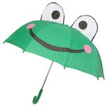 Drizzles Childrens 3D Dome Animal Umbrella with Crook Handle Green