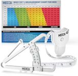 Body Fat Caliper and Measuring Tape for Body - Skinfold Calipers and Body Fat Tape Measure Tool for Accurately Measuring BMI Skin Fold Fitness and Weight-Loss - New Upgraded Design (White)