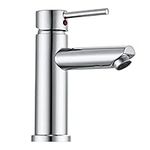 Hapilife Basin Taps Mixers Bathroom Sink Tap Chrome with UK Standard Hoses Single Lever Hot and Cold Mixer Modern