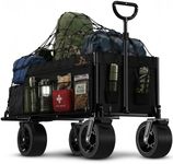 300L Foldable Wagon - Heavy Duty Collapsible Cart - Beach Trolley on Wheels All Terrain - Camping Garden Transporter - Large Capacity Folding Utility Pull Along Outdoor Car Boot