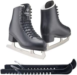 Jackson Ultima Figure Ice Skates for Men, Boys in Black Color/Bundle with Skate Guards/Adult 8