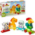 LEGO DUPLO My First Animal Train Set - Educational Toy for Toddlers - incl. Rooster, Horse, Lamb & Cow Farm Animal Figures, Birthday Gift for 1+ Year Old Boys & Girls - 10412