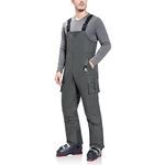 BALEAF Men's Ski Bibs Insulated Trousers Snow Pants Warm Skiing Suits Snowboarding Work Trousers Deep Gray S