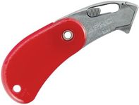 Pacific Handy Cutter PSC2 Pocket Safety Cutter Box of 12 Red Compact Design with Integrated Bladeless Tape Splitter Self-Retracting Safety Point Blade for Boxes Tape String Paper or Plastic PSC2-300