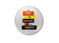 The Pen is Mightier Than The Sword - Typography Badge