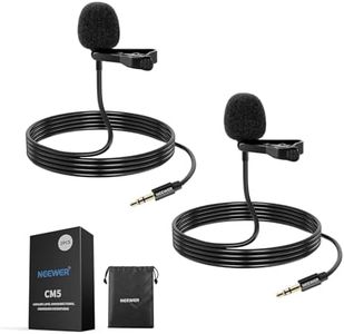 NEEWER Lavalier Lapel Microphone (2 Pack), Omnidirectional Condenser Wired Clip On Lav Mic for Stage YouTube Live Streaming Compatible with Rode Wireless GO II 2 DJI Wireless Mic Transmitter, CM5