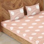 CloudWeave Home Company 100% Pure Cotton Double Bedsheet with 2 Pillow Covers for Double Bed & Queen Size Bed. 90 x 100 inches bedsheet & 18 x 27 inches Cotton Pillow Covers Pink Bedsheet